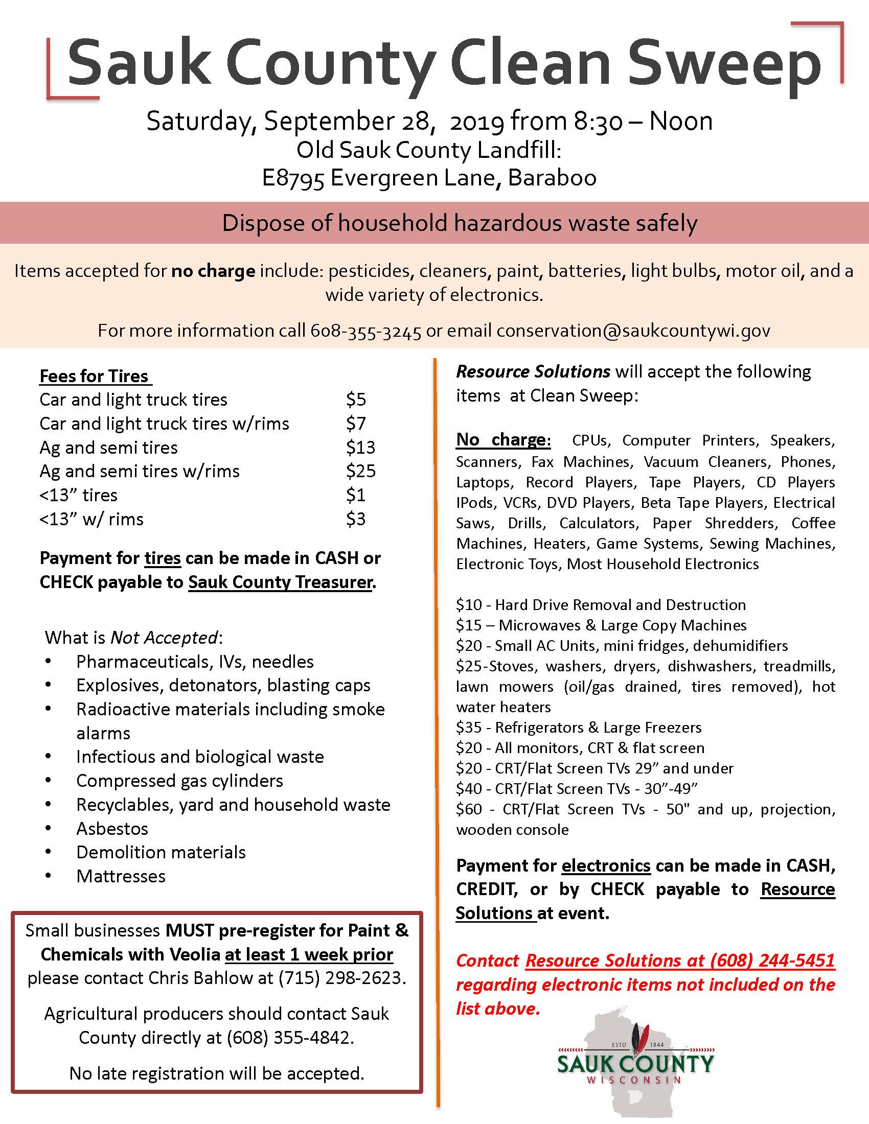 Sauk County Clean Sweep Sauk County Wisconsin Official Website