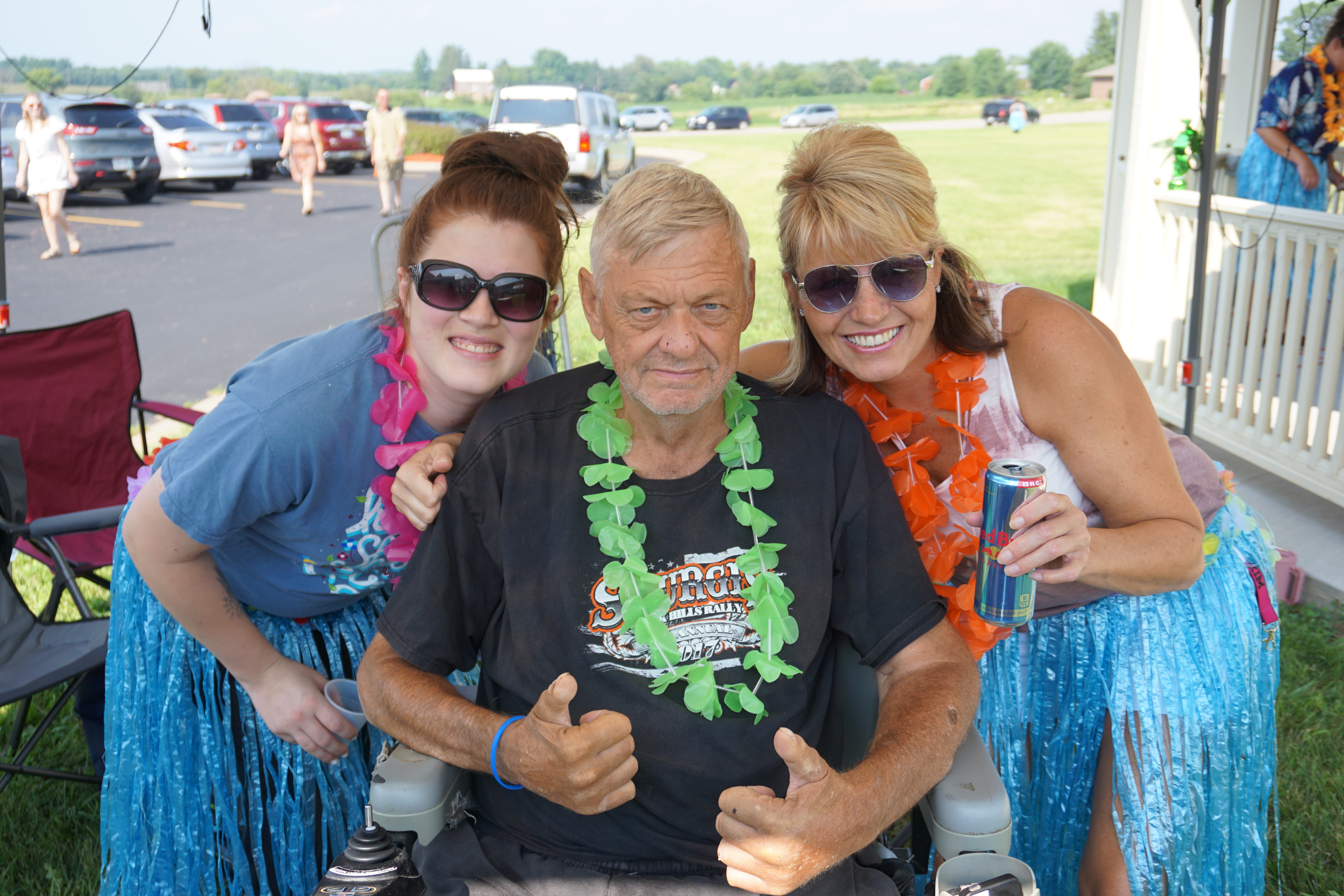 Resident and staff enjoy the luau!
