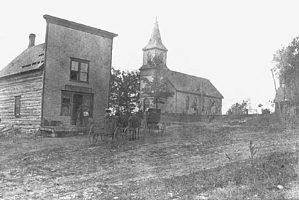 Loretto: This Irish community was located in Bear Creek Township. The general store and post office, left, served the needs of a