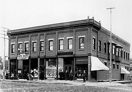 North Freedom: This 1904 photo shows the old Lange & Knauss Store on the corner of Maple & Walnut Streets. It was replaced by a 