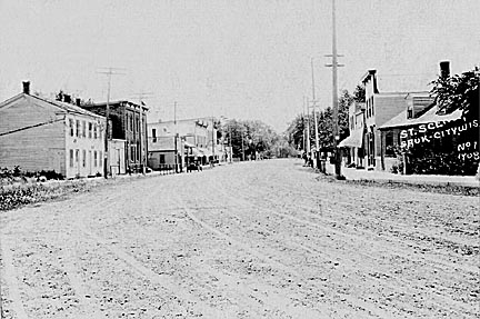 Sauk City: Chartered as a village in 1854, it takes its name from an Indian village built on the site in the 1740's. This view o