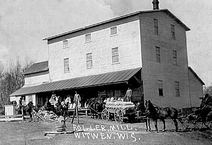 Witwen: Witwen Roller Mill around 1867. A post office was established here in 1892.