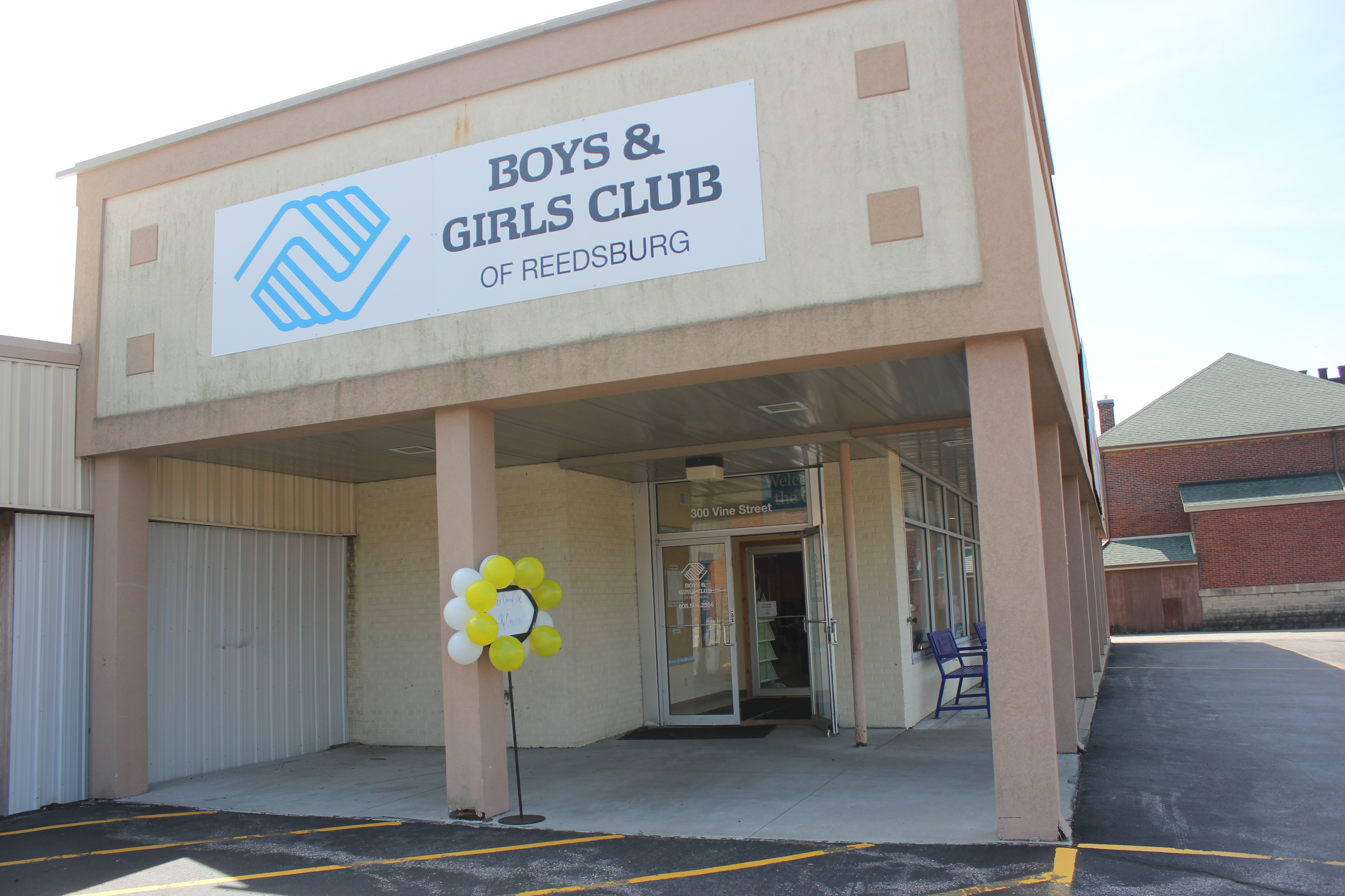 outside of boys and girls club building in Reedsburg