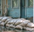 Sandbags in use