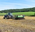 Tractor planting a cropfield