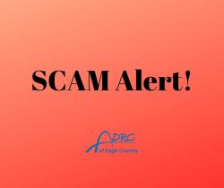 scam alert with adrc logo