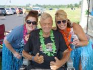 Resident and staff enjoy the luau!