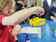 Student extracting DNA from wheat