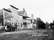Lime Ridge: This 1908 photo highlights the business district of the village. Here depicted is the Meat Market and public telepho