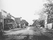 Loganville: Looking North in this 1921 photo, the first five buildings from left burned down in 1924. L-R in 1924: Farber Auto C