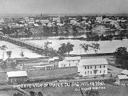 Prairie du Sac: Looking North on Water Street in this 1922 scene. The nearby Prairie du Sac power plant and dam across the Wisco