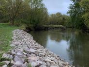 Baraboo River and bank at Douglas Landing, facing southeast