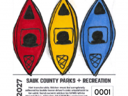 Design 1 Design 1: 3 kayaks in a row, each a primary color