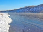 Snowy view of Wisconsin River