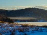 Snowy view of White Mound Lake 
