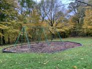 Swing set near playground