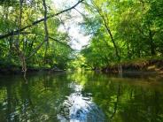 View of Baraboo River with perspective on the river