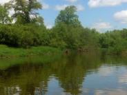 View of Baraboo River with perspective on the river