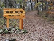 Willie Walsh Trail Sign at beginning of trail