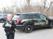 Deputy Wasilewski delivering a meal