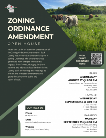Open house meetings flyer stating dates of meetings