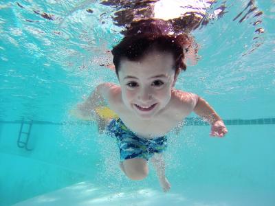 kid swimming