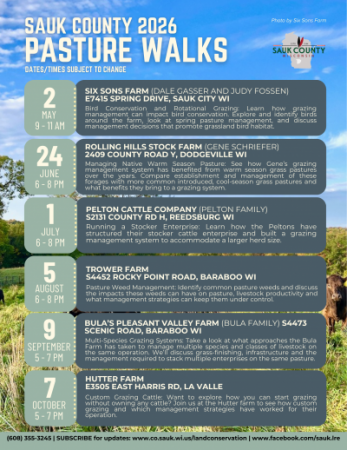 2026 Pasture Walk Line Up Flyer
