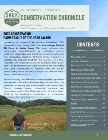 First page of the 2025 Spring Conservation Chronicle