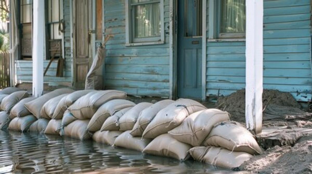 Sandbags in use