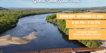 Great Sauk State Trail open house on Wednesday, September 23, 2026 at 5:30PM, Carnegie-Schadde Memorial Public Library