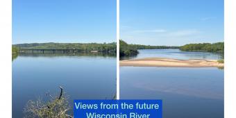 View of upstream and downstream from future bridge location on Wisconsin River